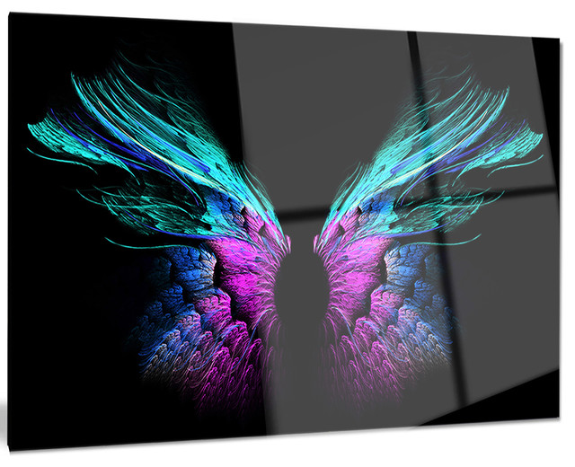 Blue Metal Wall Art blue butterfly wings" glossy metal wall art - tropical - metal Blue Metal Wall Art blue butterfly wings" glossy metal wall art - tropical - metal