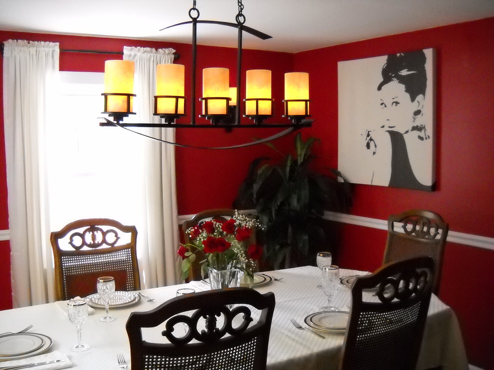 Photo of an eclectic dining room in Boston.