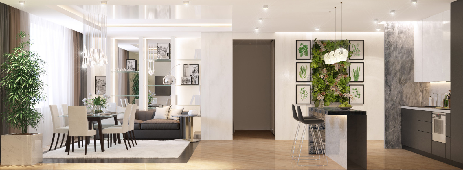 Гостинная и кухня