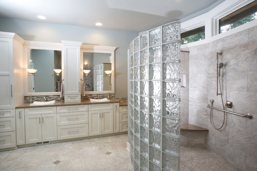 Inspiration for a rustic bathroom remodel in Seattle