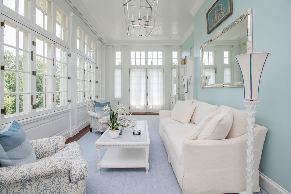 Traditional sunroom in Baltimore with a standard ceiling.
