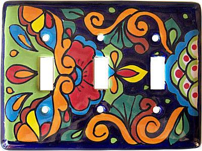 Rainbow Talavera Triple Toggle Switch Plate Contemporary Switch Plates And Outlet Covers By Fine Crafts Imports Houzz