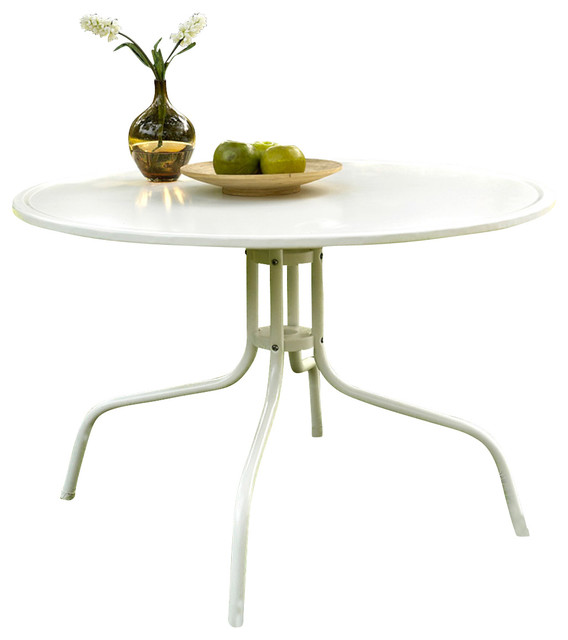 Griffith Metal 20 Side Table White Traditional Outdoor Dining Tables By Bentley Marketing