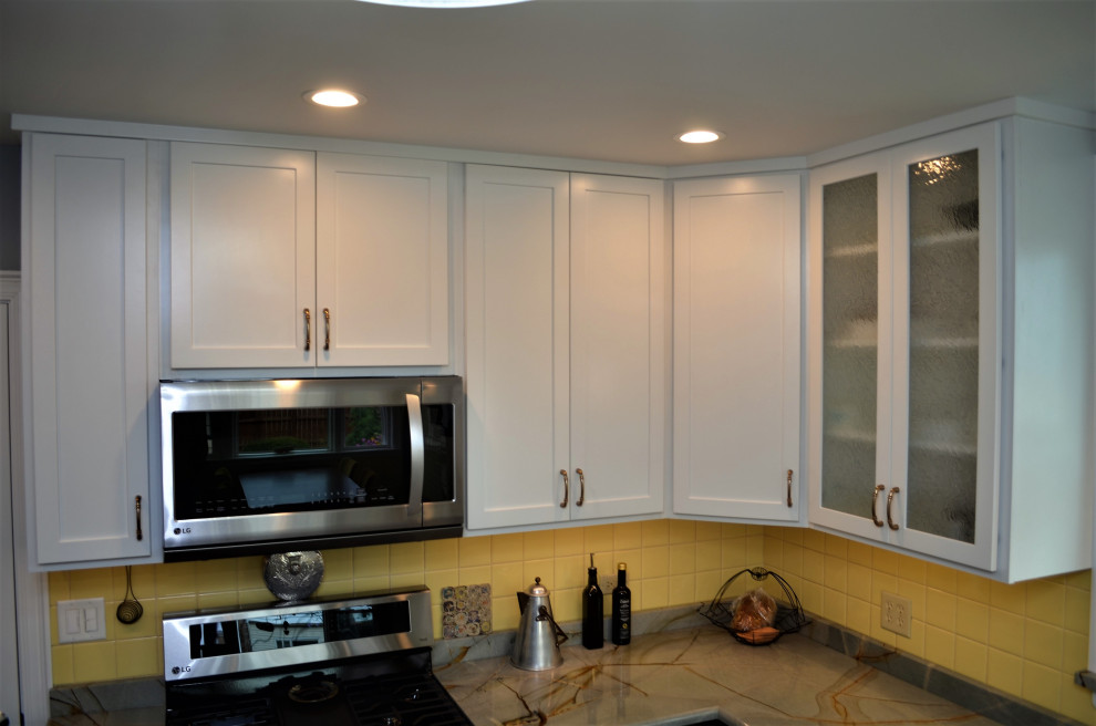 Example of a transitional kitchen design in Chicago
