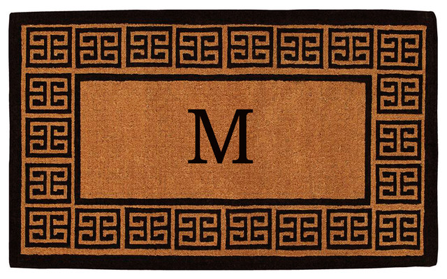 The Grecian Monogram Doormat, Extra-Thick 18"x30", Letter M