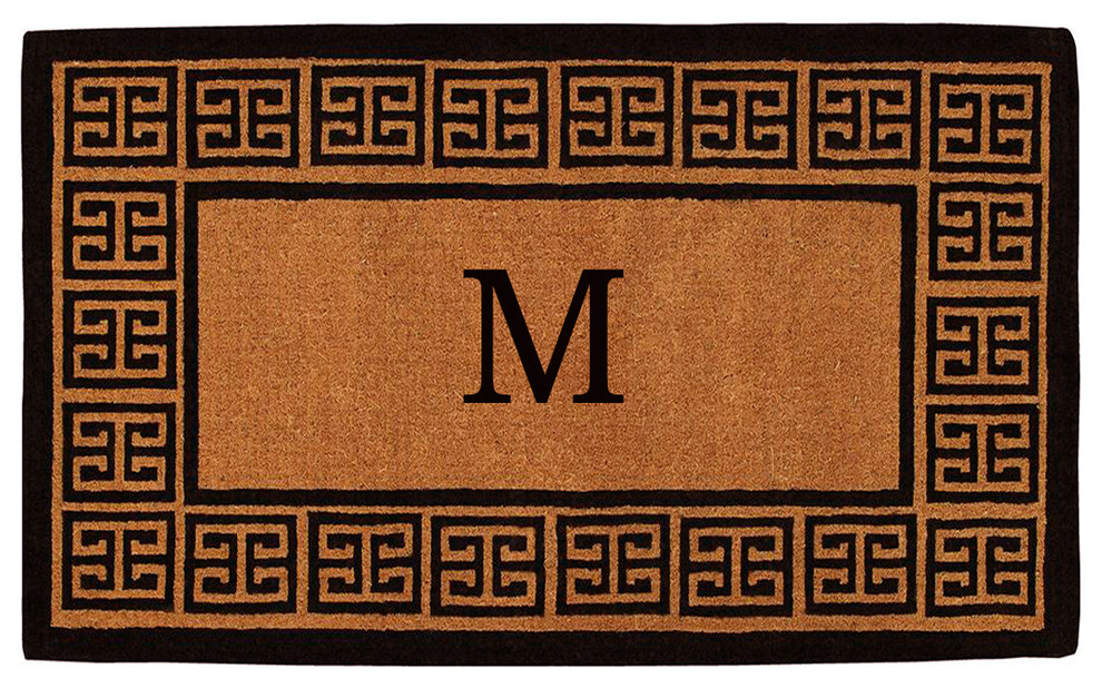 The Grecian Monogram Doormat, Extra-Thick 18"x30", Letter M