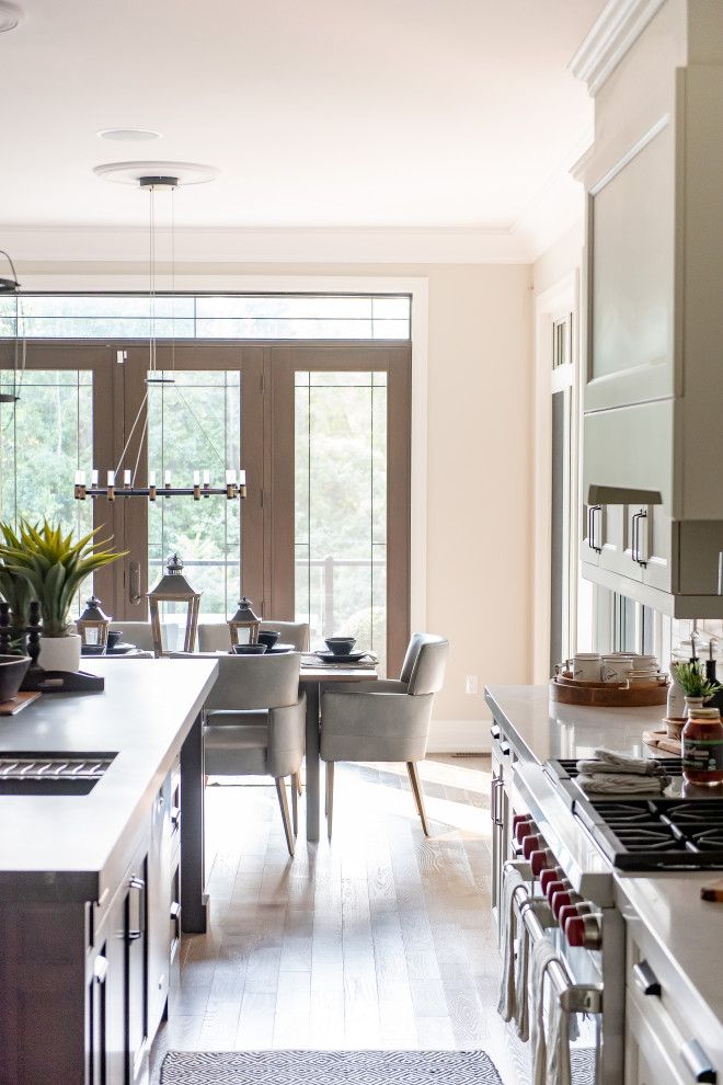 Example of a transitional home design design in Toronto