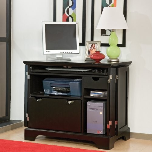Bedford Ebony Compact Computer Armoire - Traditional - Desks And ... Bedford Ebony Compact Computer Armoire - Traditional - Desks And ...