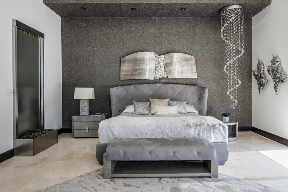 This is an example of a transitional bedroom in Las Vegas.