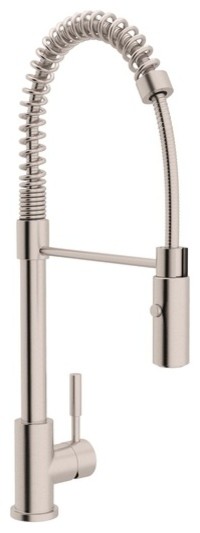 Rohl Lux Single-Lever Handle Pull-Down Kitchen Faucet, Stainless Steel