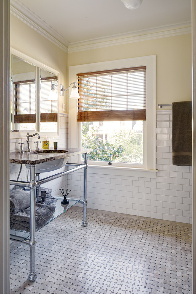 Example of a transitional bathroom design in Seattle