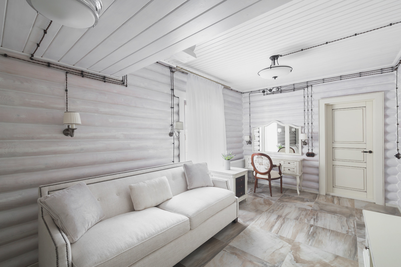 Интерьер в бревенчатом доме в Эсто-Садок