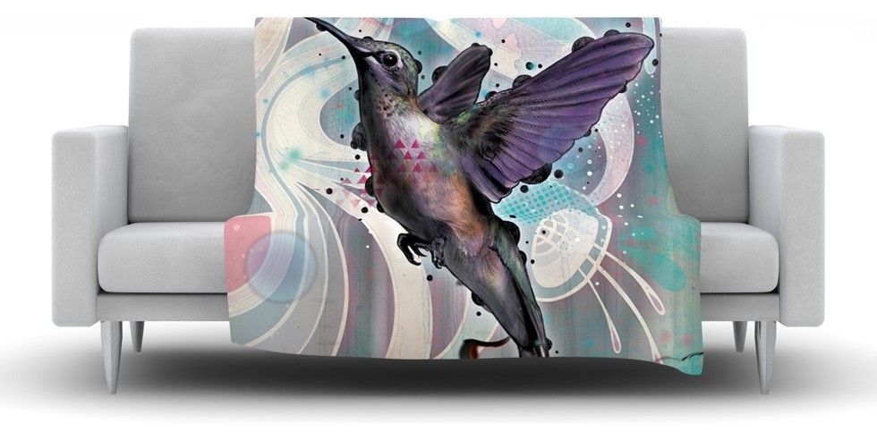 Mat Miller "Reaching" Hummingbird Fleece Blanket, 30"x40"