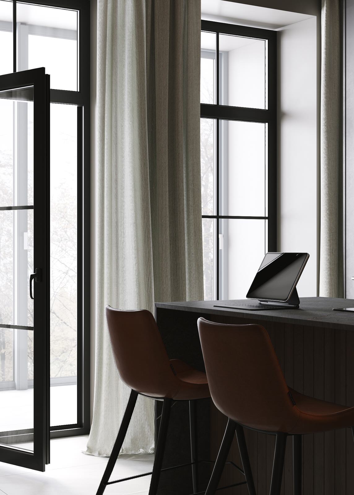 Кухня в большом доме.