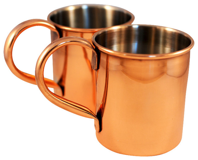 Shop Houzz Alchemade Stainless Steel Lined Copper Mugs, Set of 2