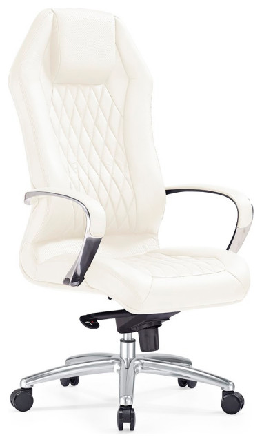 cream leather desk chair