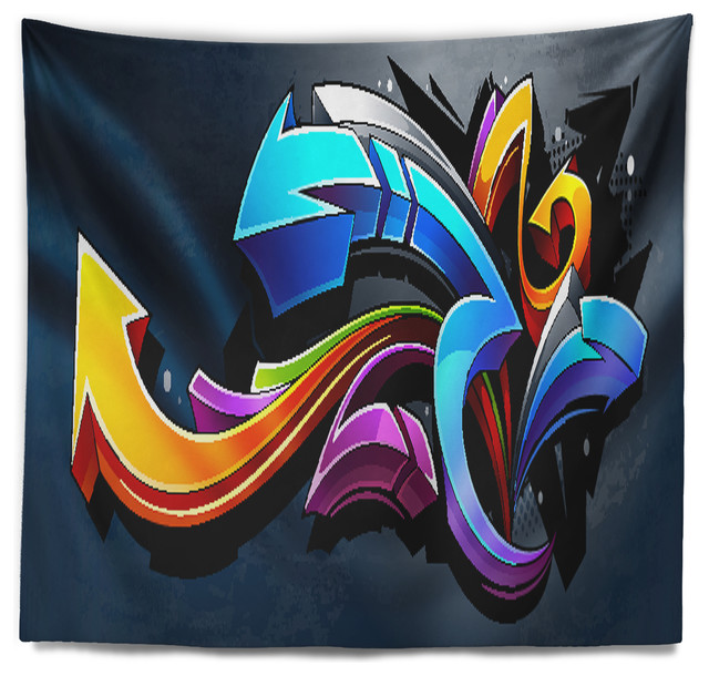 Direction Street Art Graffiti Wall Tapestry Contemporary