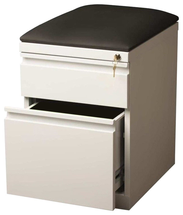 Scranton Co Mobile Seat Box File Cabinet In White Contemporary Filing Cabinets By Homesquare