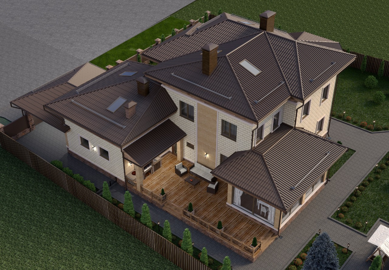 Архитектурная концепция индивидуального жилого дома КП "Новорижский"