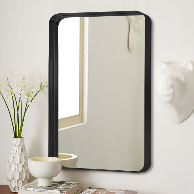Bathroom Mirror Framed Mirror Wall Mounted Vanity Mirror, Black, 30"x40