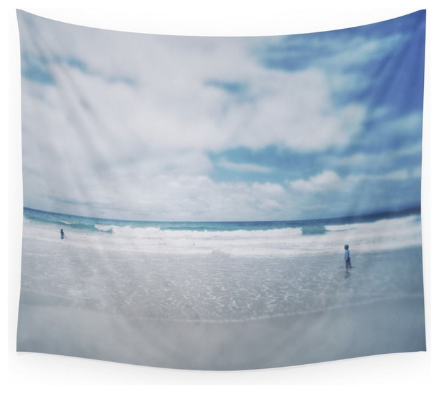 Society6 Vintage Beach Playing With The Waves Wall Tapestry Society6 Vintage Beach Playing With