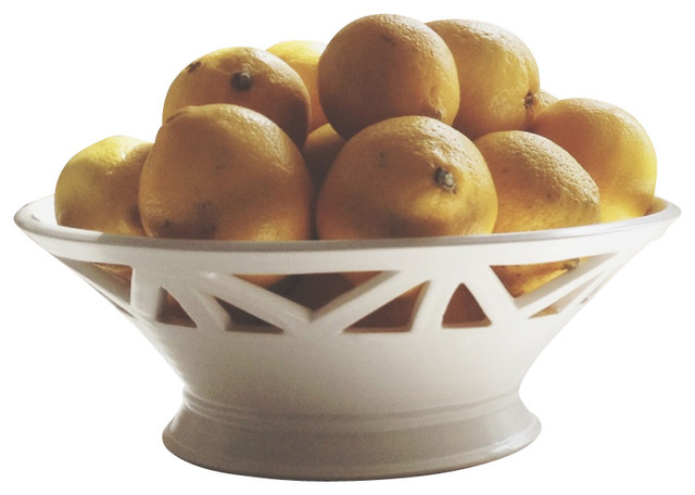 Architectural Ivory Fruit Bowl