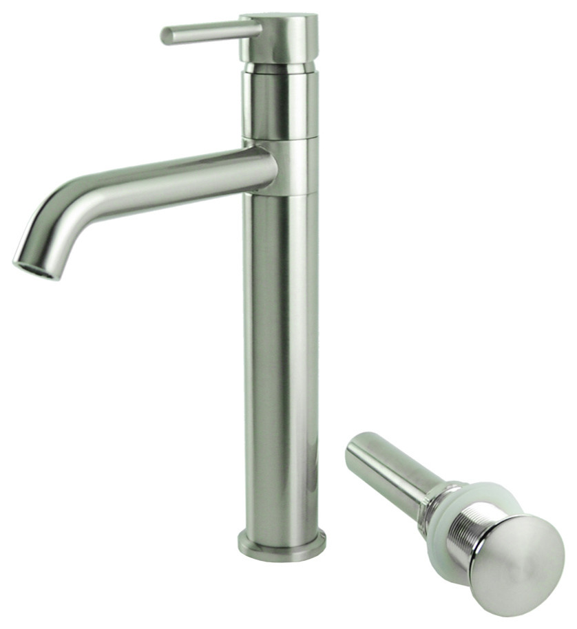 European Swivel Arm Vessel Sink Filler Faucet with Drain Transitional