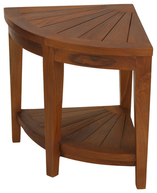 teak corner stool