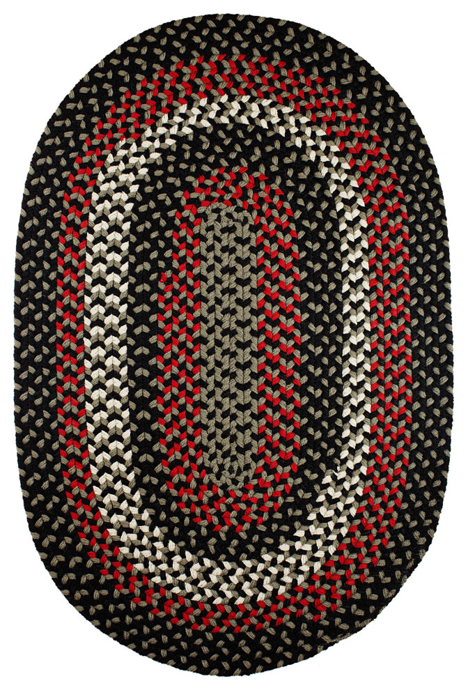 Homespun Kitchen Easy Clean Braided Rug, 4'x6' Contemporary Outdoor