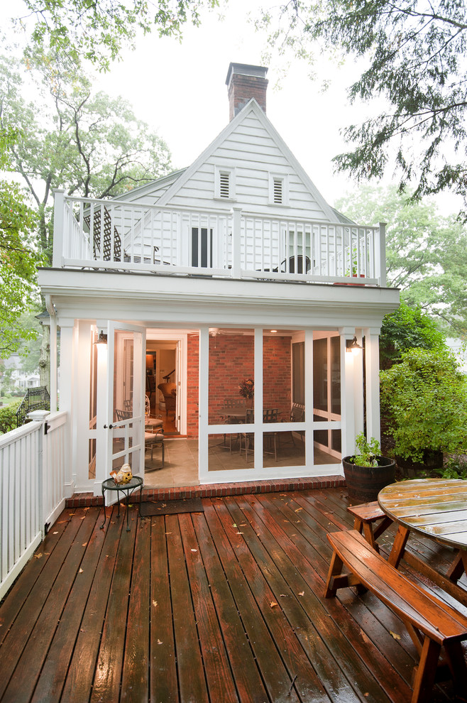 This is an example of a traditional deck in Boston with no cover.