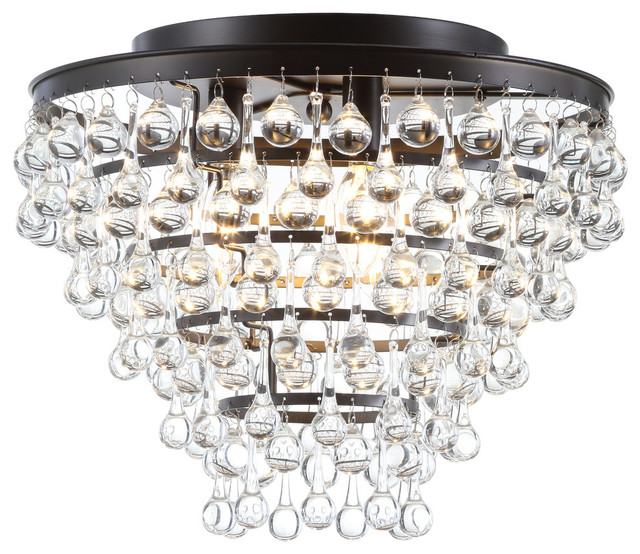 Toronto 16 Metal Crystal Led Flush Mount Contemporary Flush