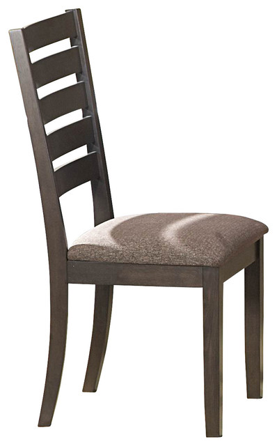 Homelegance Natick Upholstered Side Chair, Espresso and Brown
