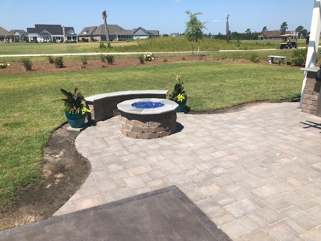 Custom Fire Pit with Bench seating