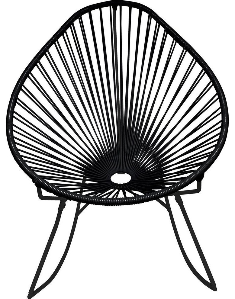 Innit Designs Acapulco Rocker Chair, Black Base, Black