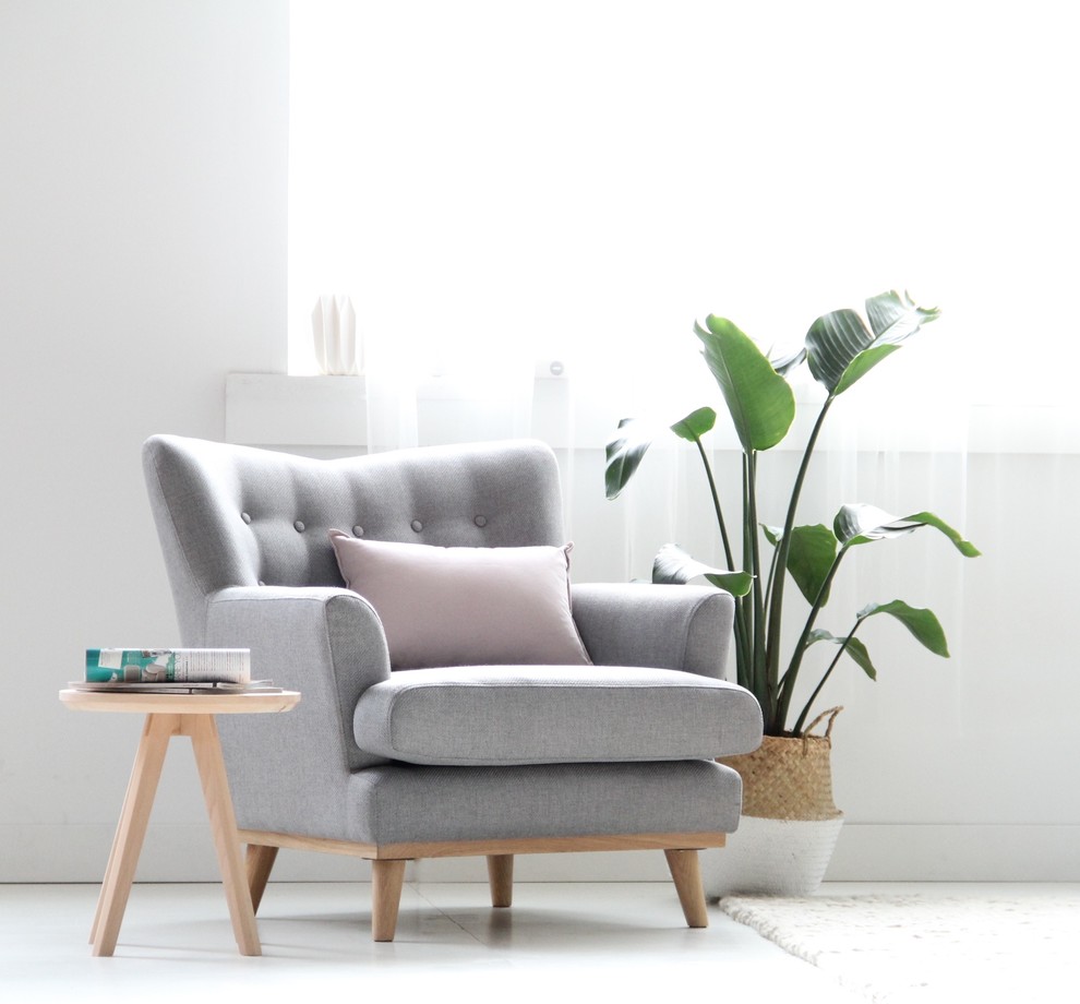 This is an example of a scandinavian bedroom in Melbourne.