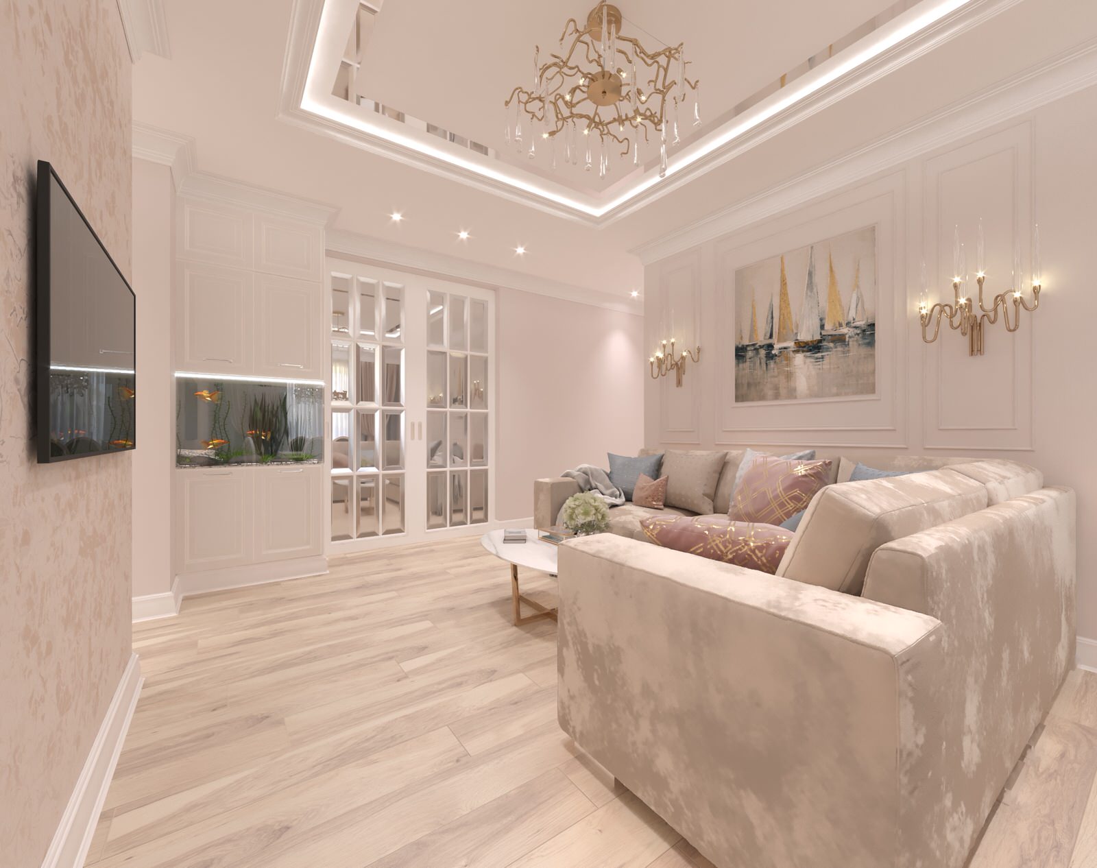 Дизайн-проект  интерьера трехкомнатной квартиры в стиле НЕОклассика