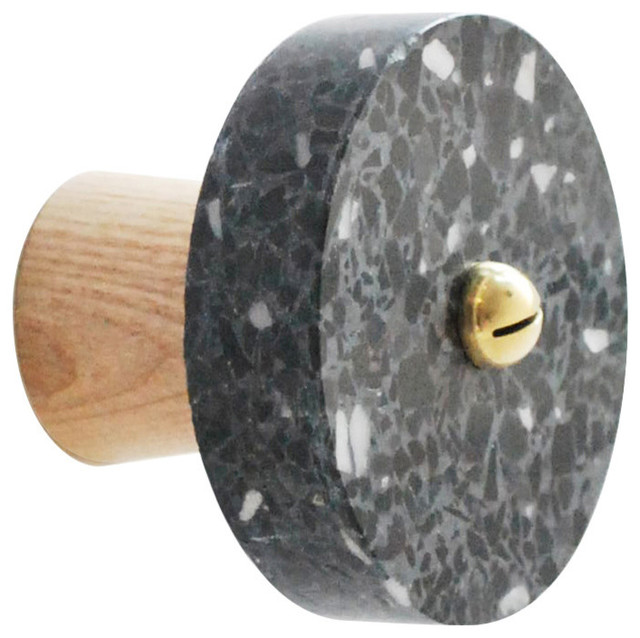 Cereal Terrazzo Wall Hook, Black, Ash