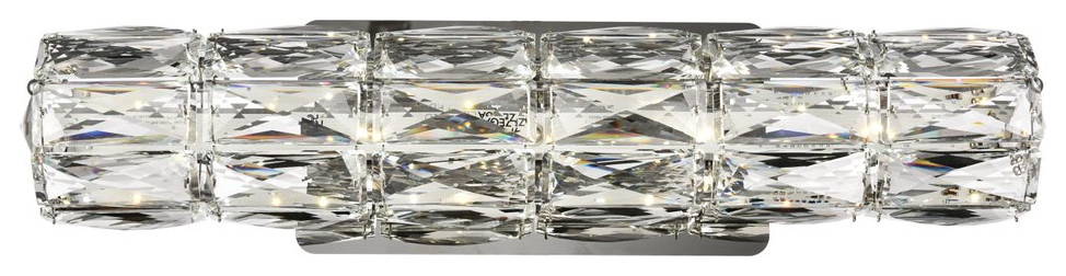 Elegant Lighting Valetta LED Wall Sconce In Chrome, 18.00 (Length)