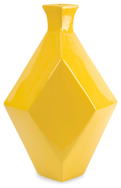 Chantal Large Yellow Ceramic Vase - Contemporary - Vases - by IMAX ...