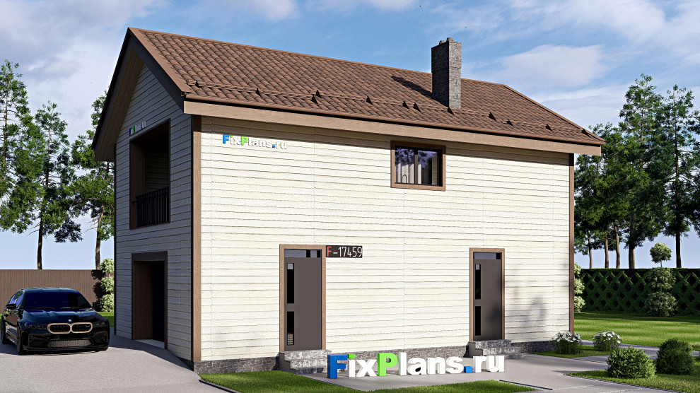 Проект дома с мансардой 7х11 м S108м2 F-17459