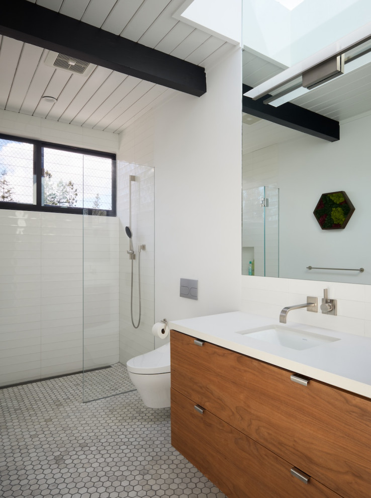 Flowing Courtyard Eichler Midcentury Bathroom San Francisco by