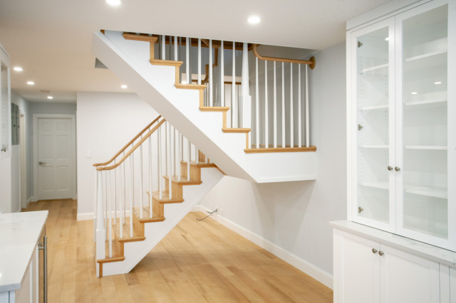 Upper West Side Prewar Partial Contemporary Renovation contemporary-staircase