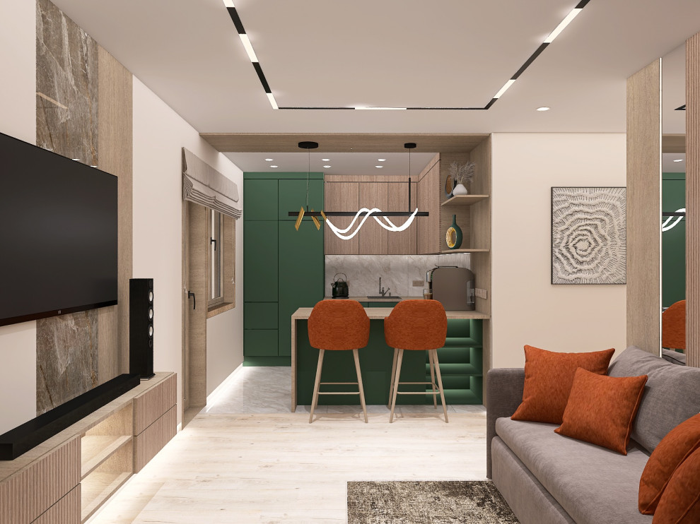 Дизайн-проект квартиры  частично 30,9 кв.м.  для молодой пары с ребенком