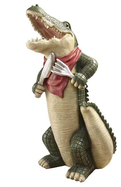 Hungry Alligator Crocodile Kitchen Statue Sculpture