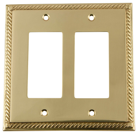 NW Rope Switch Plate With Double Rocker Traditional Switch Plates