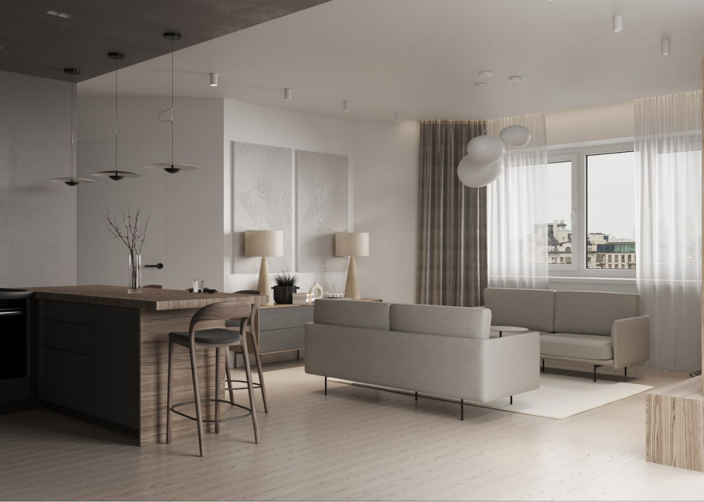 Гостиная в трехкомнатной квартире в Москве, м. Войковская