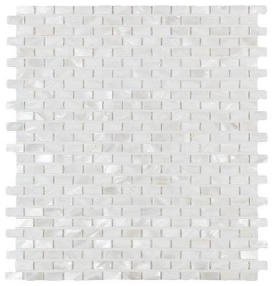 Pure Pearl - White Pearl Mosaic in Linear Pattern