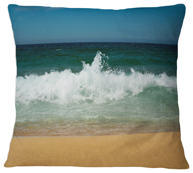 Beautiful Atlantic Beach Portugal Seashore Throw Pillow, 16"x16"