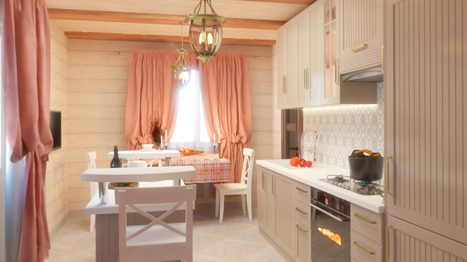 Дизайн дома из бруса