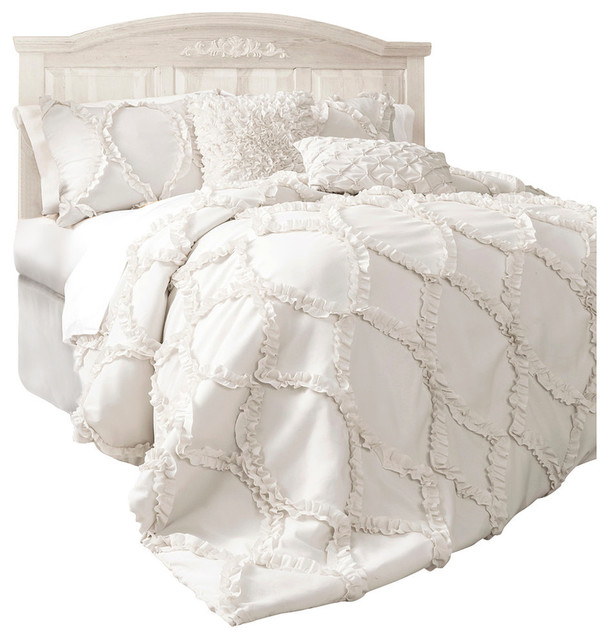 Avon Comforter White 3pc Set King Traditional Comforters And Comforter Sets By Lush Decor